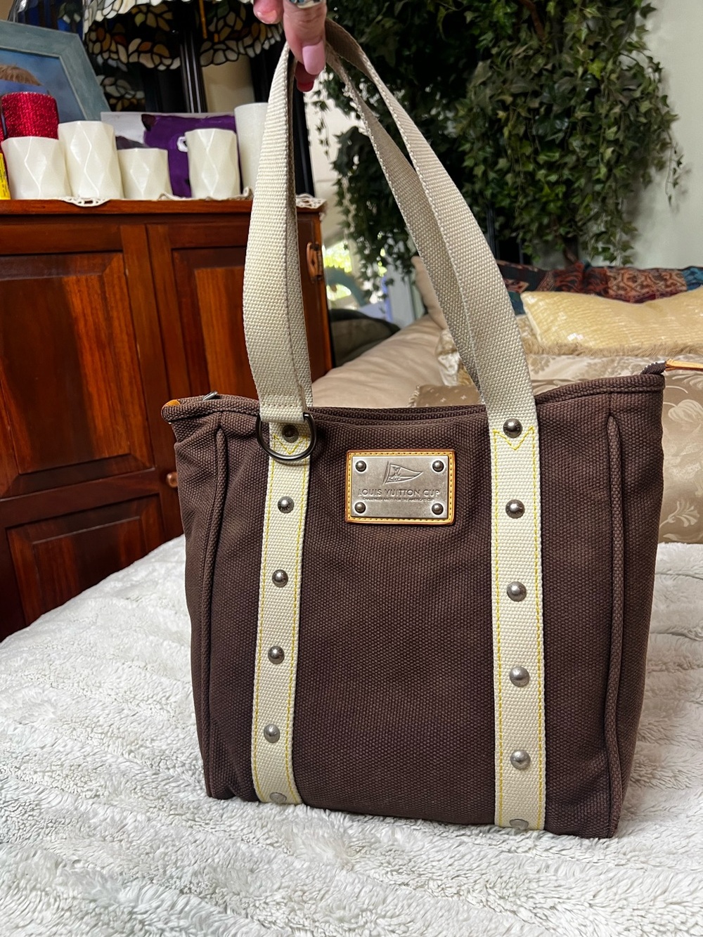 Rare LV Cup 2005 Limited Edition Antigua Cabas MM Tote Bag with COA